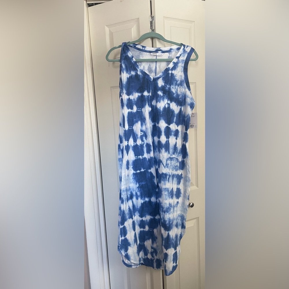 Sonoma NWT blu batik midi dress L